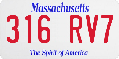 MA license plate 316RV7