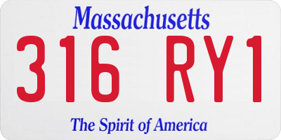 MA license plate 316RY1