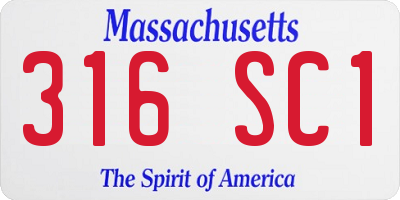 MA license plate 316SC1