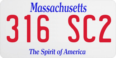 MA license plate 316SC2