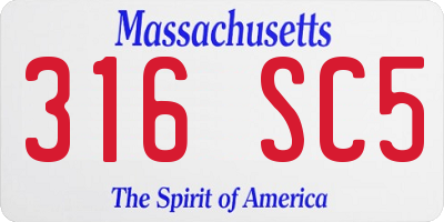 MA license plate 316SC5