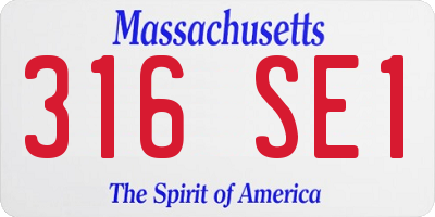 MA license plate 316SE1