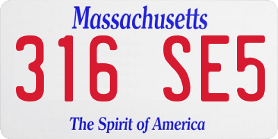 MA license plate 316SE5