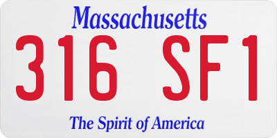 MA license plate 316SF1