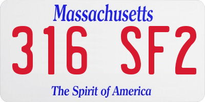 MA license plate 316SF2