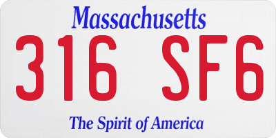 MA license plate 316SF6