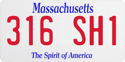 MA license plate 316SH1