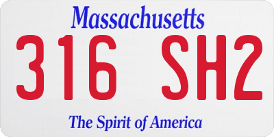 MA license plate 316SH2