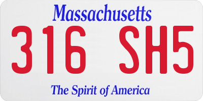 MA license plate 316SH5