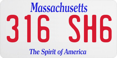 MA license plate 316SH6