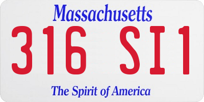 MA license plate 316SI1