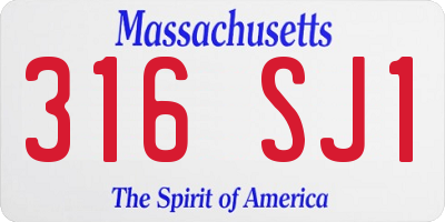 MA license plate 316SJ1