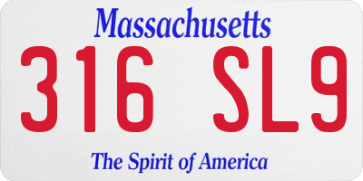MA license plate 316SL9