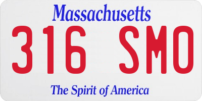 MA license plate 316SM0