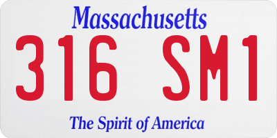 MA license plate 316SM1
