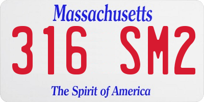 MA license plate 316SM2