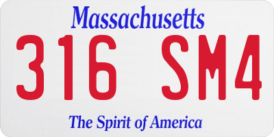 MA license plate 316SM4