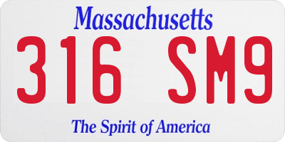 MA license plate 316SM9