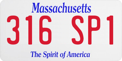 MA license plate 316SP1