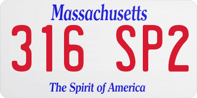 MA license plate 316SP2