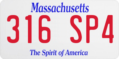 MA license plate 316SP4