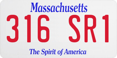 MA license plate 316SR1