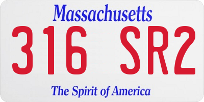 MA license plate 316SR2