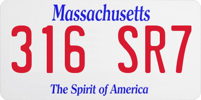 MA license plate 316SR7