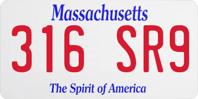 MA license plate 316SR9