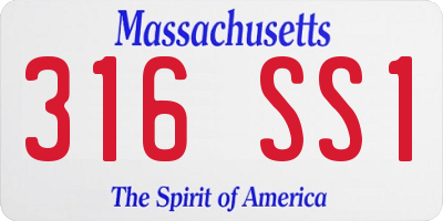 MA license plate 316SS1