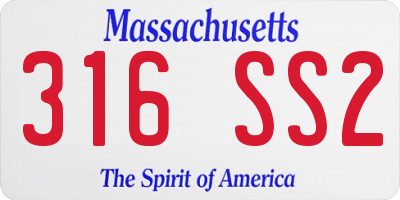MA license plate 316SS2