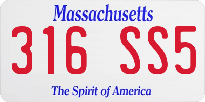 MA license plate 316SS5