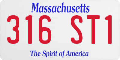 MA license plate 316ST1