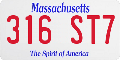 MA license plate 316ST7