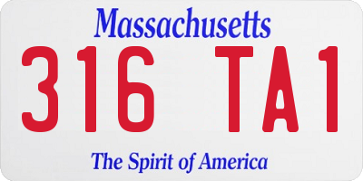 MA license plate 316TA1