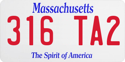 MA license plate 316TA2