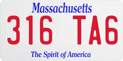 MA license plate 316TA6