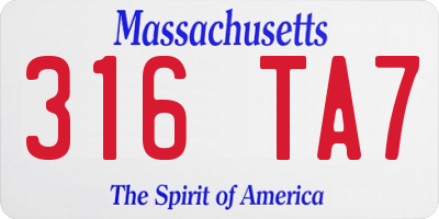 MA license plate 316TA7