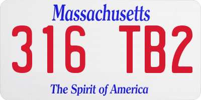 MA license plate 316TB2