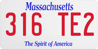 MA license plate 316TE2
