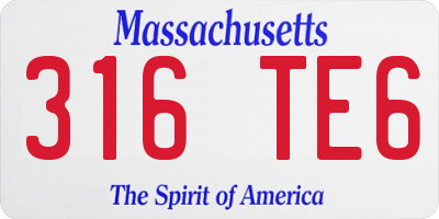 MA license plate 316TE6