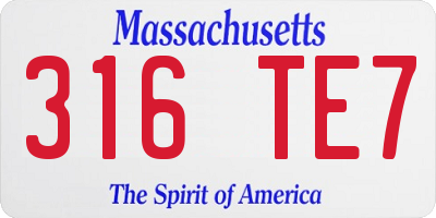 MA license plate 316TE7