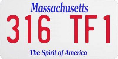 MA license plate 316TF1