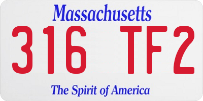 MA license plate 316TF2