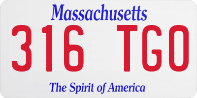 MA license plate 316TG0