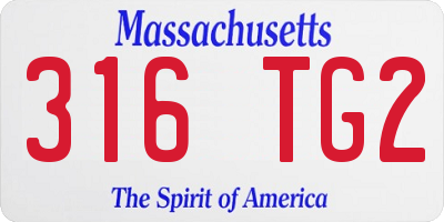 MA license plate 316TG2