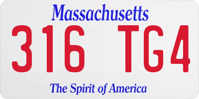 MA license plate 316TG4