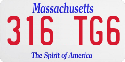 MA license plate 316TG6