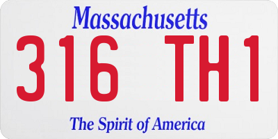 MA license plate 316TH1