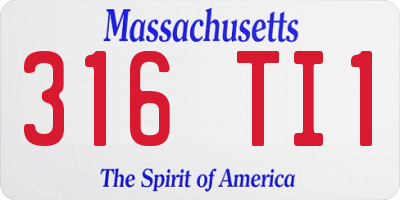 MA license plate 316TI1